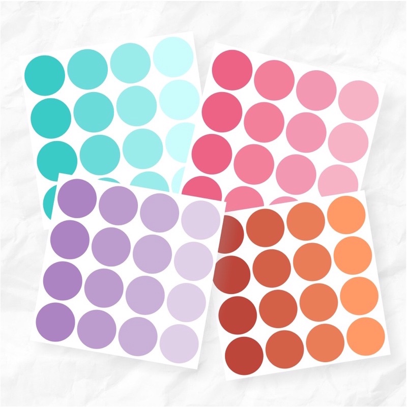 

Basic color gradation dot sticker untuk dekorasi jurnal journal scrapbook photocard