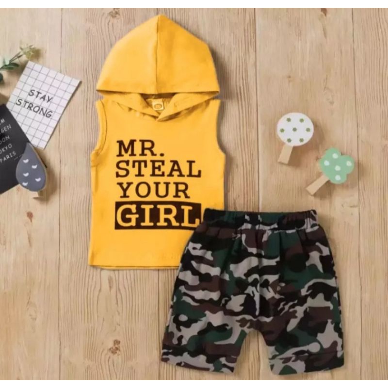 Setelan Hoodie Lekbong Mr Steal Anak Usia 1-5 Tahun/Pakaian Baju Hoodie Anak Laki-laki Terlaris