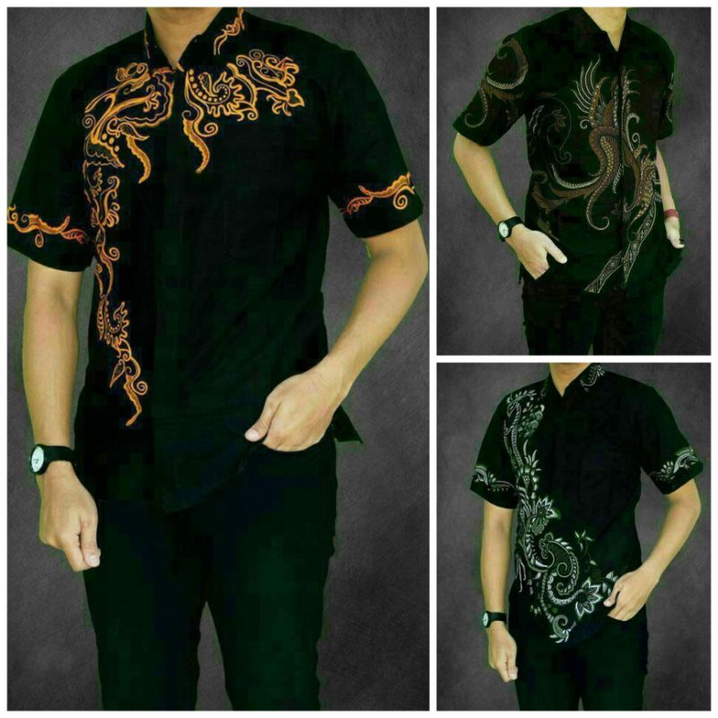 KEMEJA BATIK PRIA LENGAN PENDEK SIZE M L XL XXL BSWART BatiK HRB026 Kenongo Hem Pendek Padi