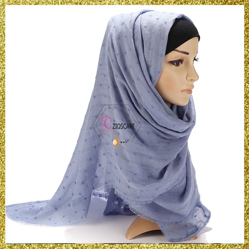 HIJAB PASHMINA RAWIS RUBBY KUSUT CRINKLE KATUN POM SCARF KERUDUNG MOTIF TIMBUL POLOS A56 ZIO