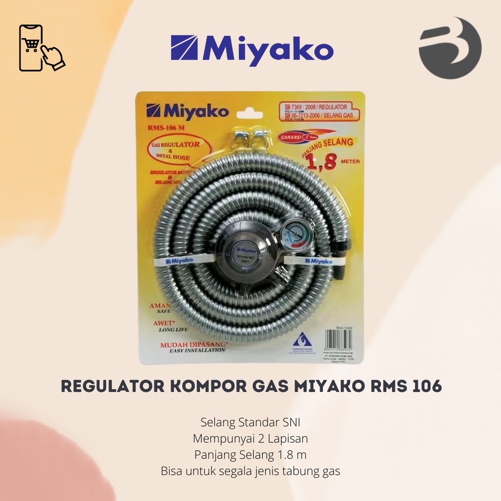 REGULATOR KOMPOR GAS MIYAKO RMS 106 (GARANSI RESMI)