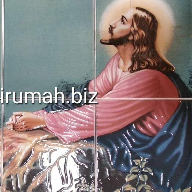 KERAMIK GAMBAR YESUS 12BIJI + PETI 12PCS 20 X 25 LUKISAN PANEL 12 PCS