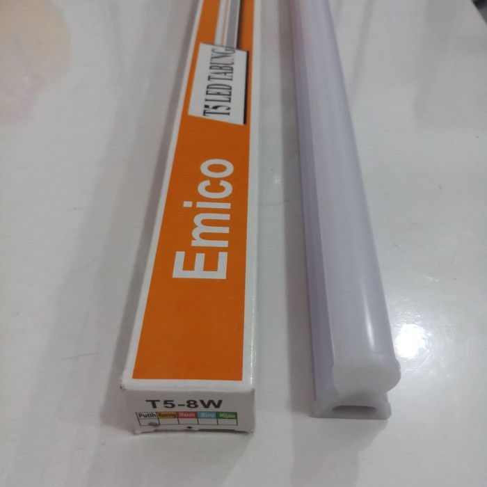 Lampu TL Neon T5 LED 8W 60cm Tube 60 cm 8 watt PUTIH - EMICO