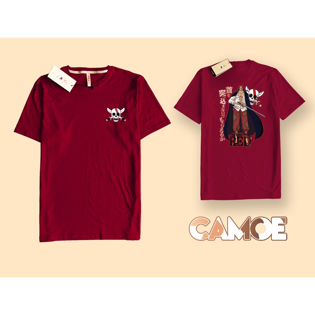 Kaos Tshirt Depan Belakang Anime One Piece RED Shanks