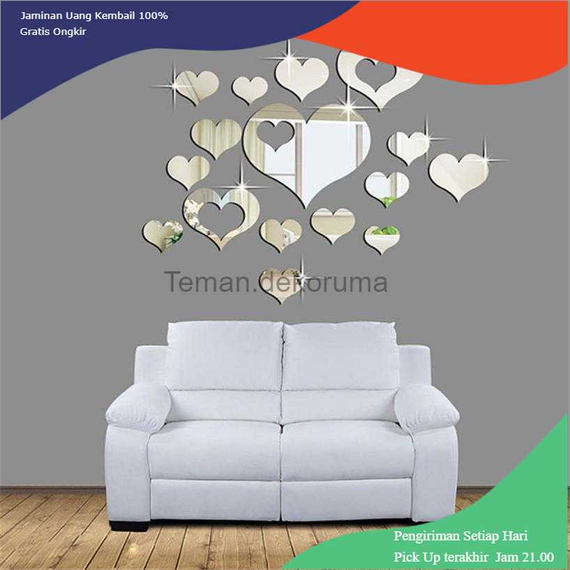 TD-AI SOLEDI Sticker Dekorasi Dinding Love Mirror Acrylic 16 PCS - SL08