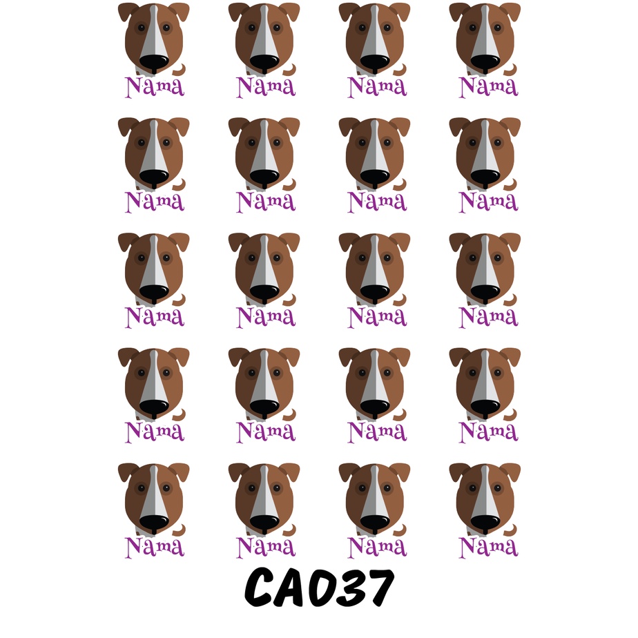 

Sticker Nama Cutting Label Waterproof Tahan Air Doggy B (CA037)