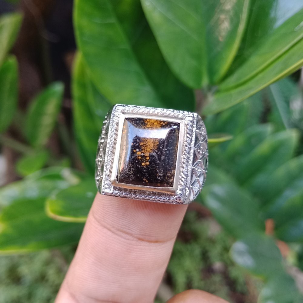 CINCIN BATU FOSIL GALIH ASEM LANGKA MODEL KOTAK MEWAH