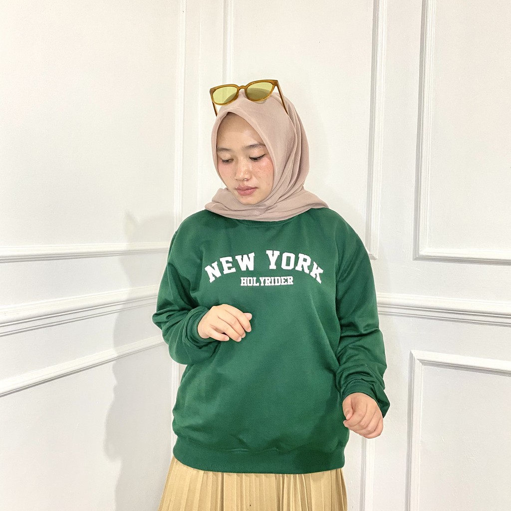 NEW YORK HOLYRIDER SWEATER  II SWEATER NY CRAWNECK PRIA DAN WANITA II 11 WARNA