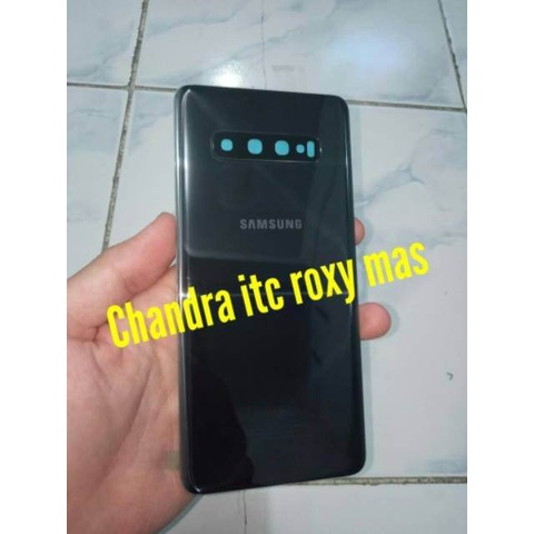 Backdoor Samsung S10+ + Kaca Camera | Back Casing Tutup Belakang Batre Samsung S10 Plus Dan Ring Kamera Original