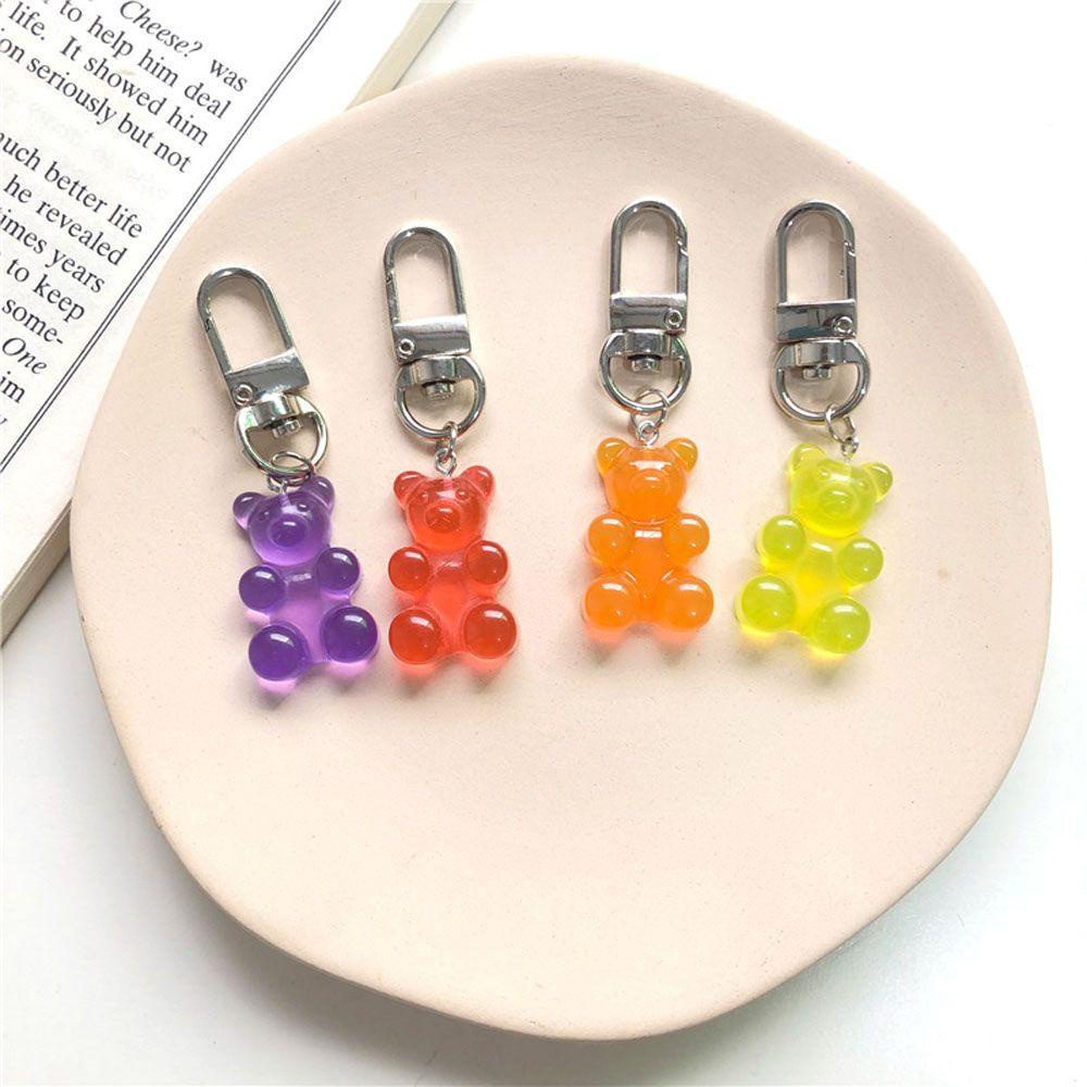 Lanfy Gantungan Kunci Lucu Resin Gummy Bear Warna Permen Hewan Pesona Pernak Pernik Aksesoris Fashion