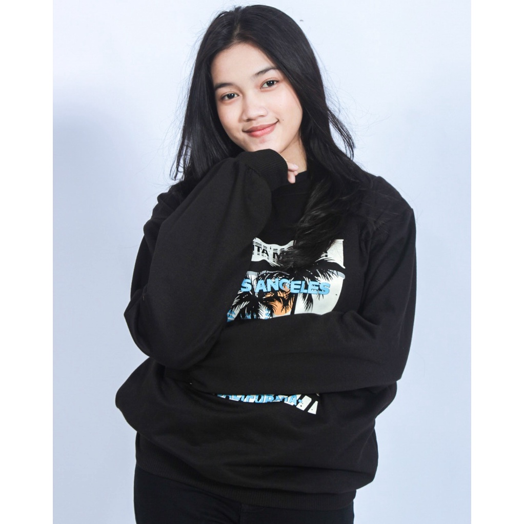 KALILA - SUNSET LA Sweater Crewneck Fleece Unisex Dewasa