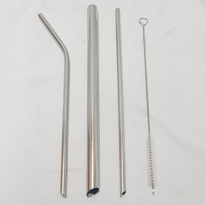 Sedotan Stainless Set 4 pcs / Bubble Stainless Straw