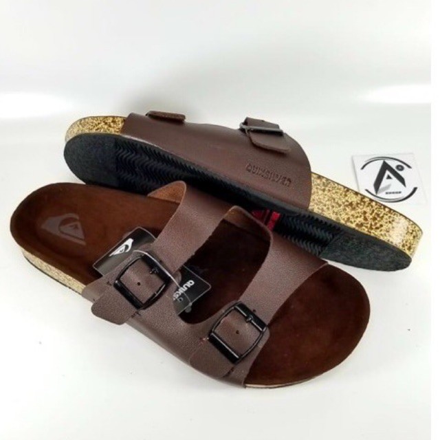 SANDAL SLOP PRIA QUIKSILVER COKLAT PREMIUM SOL PUYUH