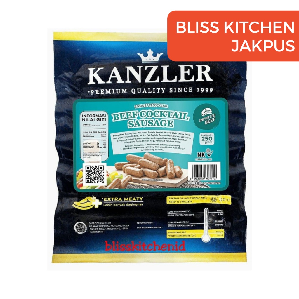 

Sosis Kanzler Beef Cocktail Sausage Sosis Mini 250gr