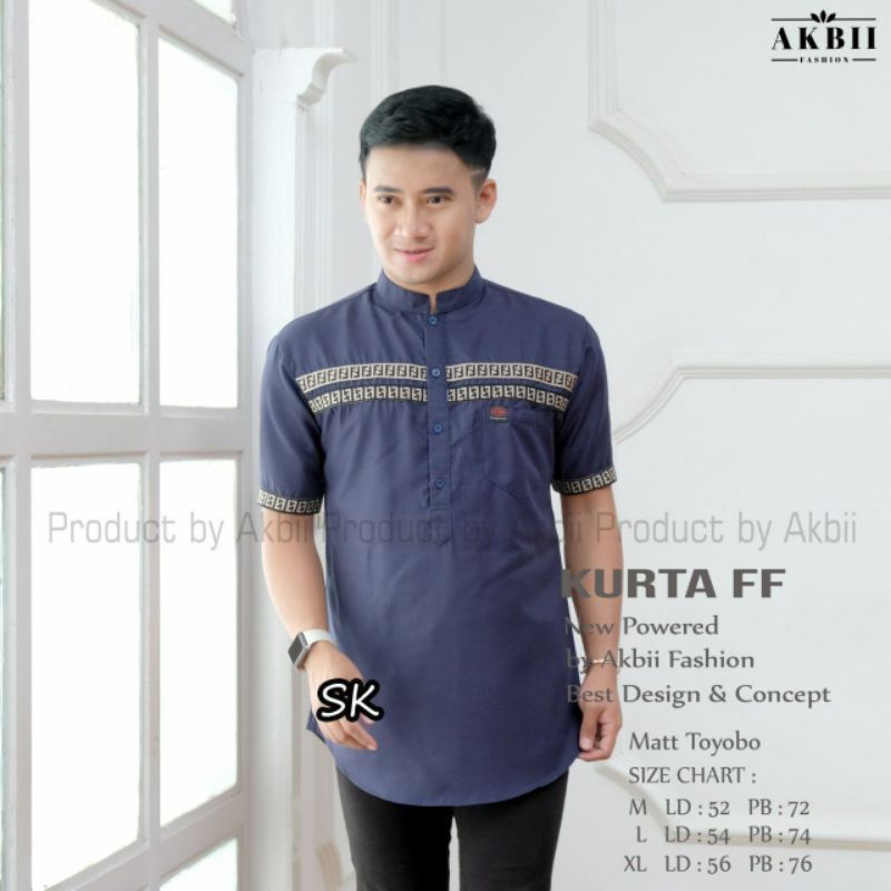 KEMEJA KOKO AF KURTA MOTIF TERBARU Side M L XL