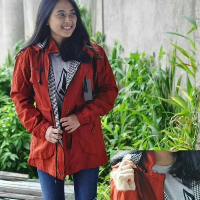 Jaket parka wanita warna bata M.L baby canvas