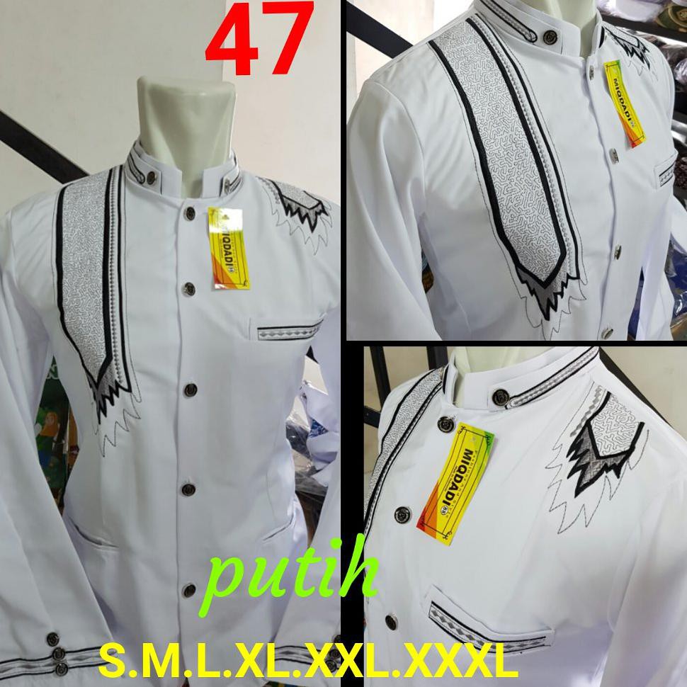 Termurah Jasko Putih Bordir Motif Sorban Komputer No 47