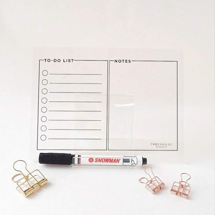 

[RESTOCK] acrylic planner weekly & to do list - Classic Black, minimal list