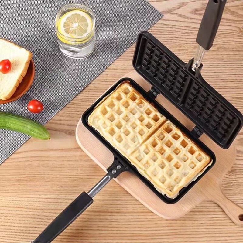 Cetakan Waffle Anti Lengket Kompor Cetakan Waffle Cetakan Crofel Cetakan Croffle Panjang Isi 2 Pembuat Waffle