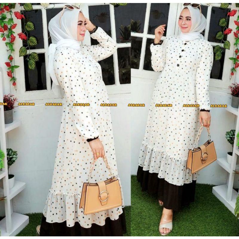 gamis ceruty rompi polos terbaru
