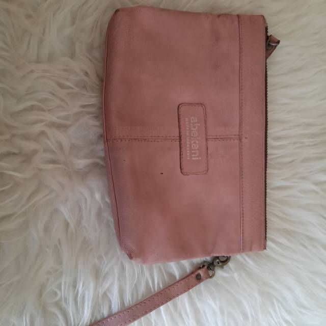 Pouch KulitPreloved Abekani warna Pink