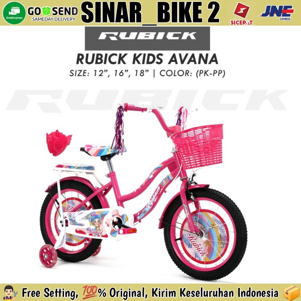 Sepeda Anak Perempuan RUBICK AVANA 12 ,16 &amp; 18 Inch Keranjang