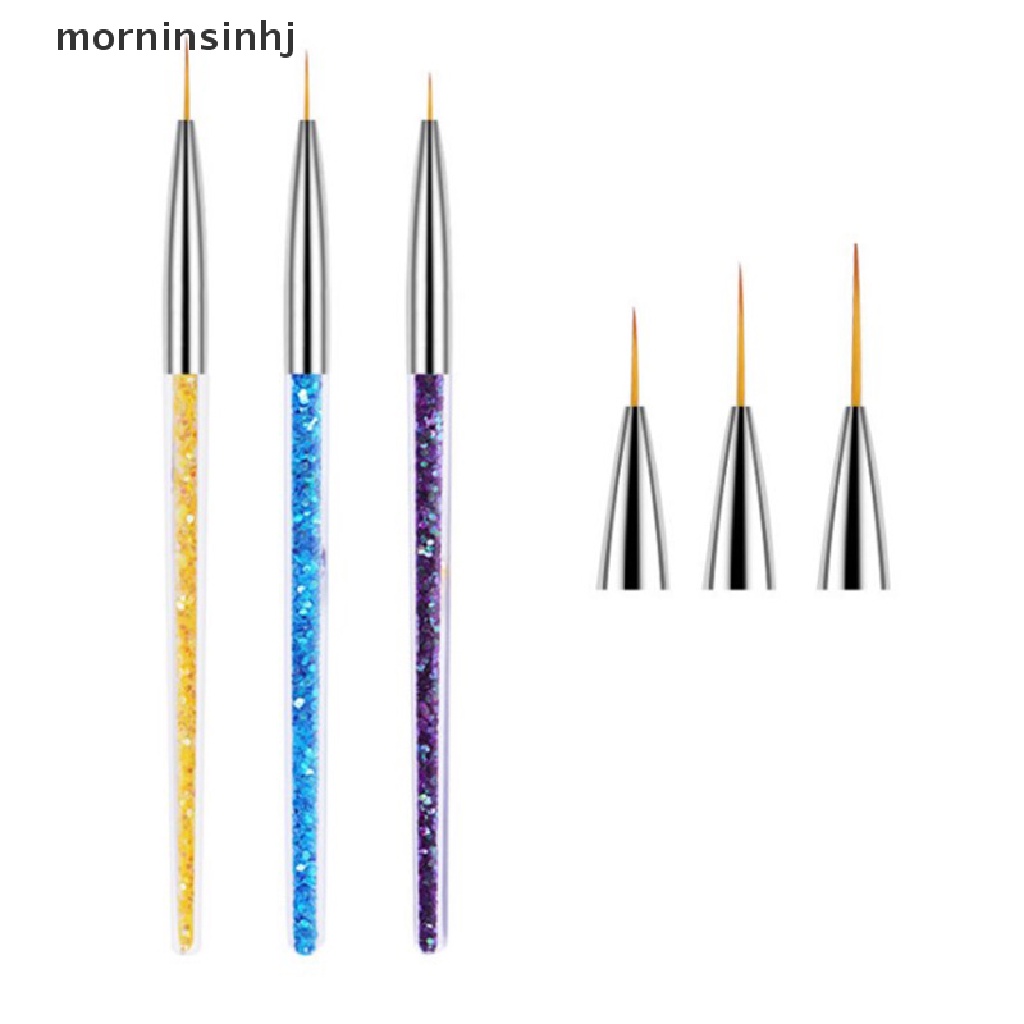 Mornin 3pcs / Set Pen Ukir / Lukis Kutek Gel Uv Akrilik Untuk Nail Art