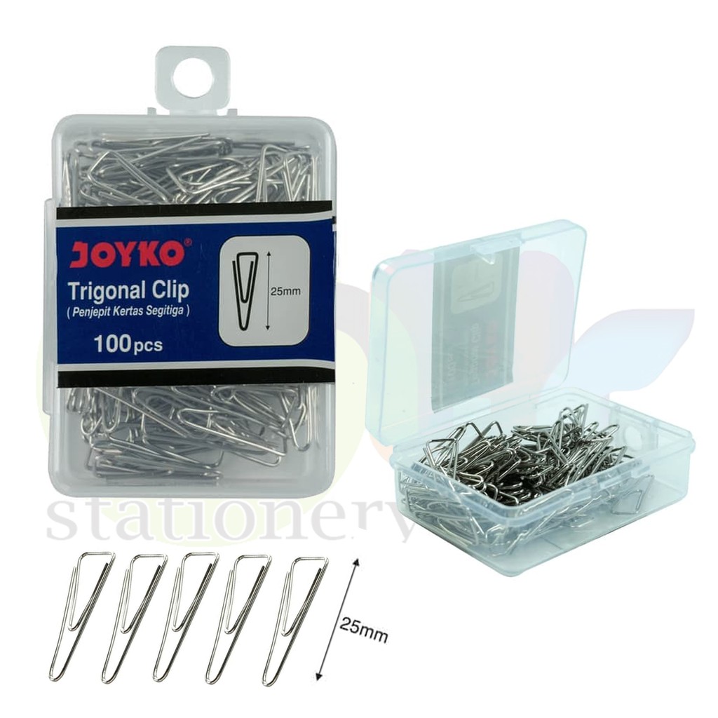 

Trigonal Clip / Penjepit Kertas Segitiga Joyko No. 3P / 1 BOX 100 PCS