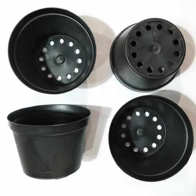 pot Bunga plastik hitam diameter 16cm murah harga pabrik polos