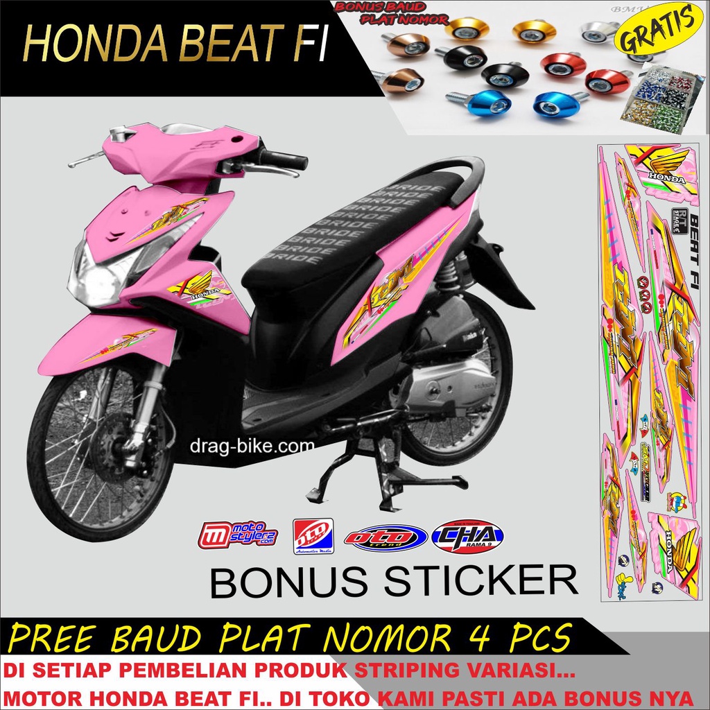 STIKER STRIPING MOTOR HONDA BEAT FI VARIASI