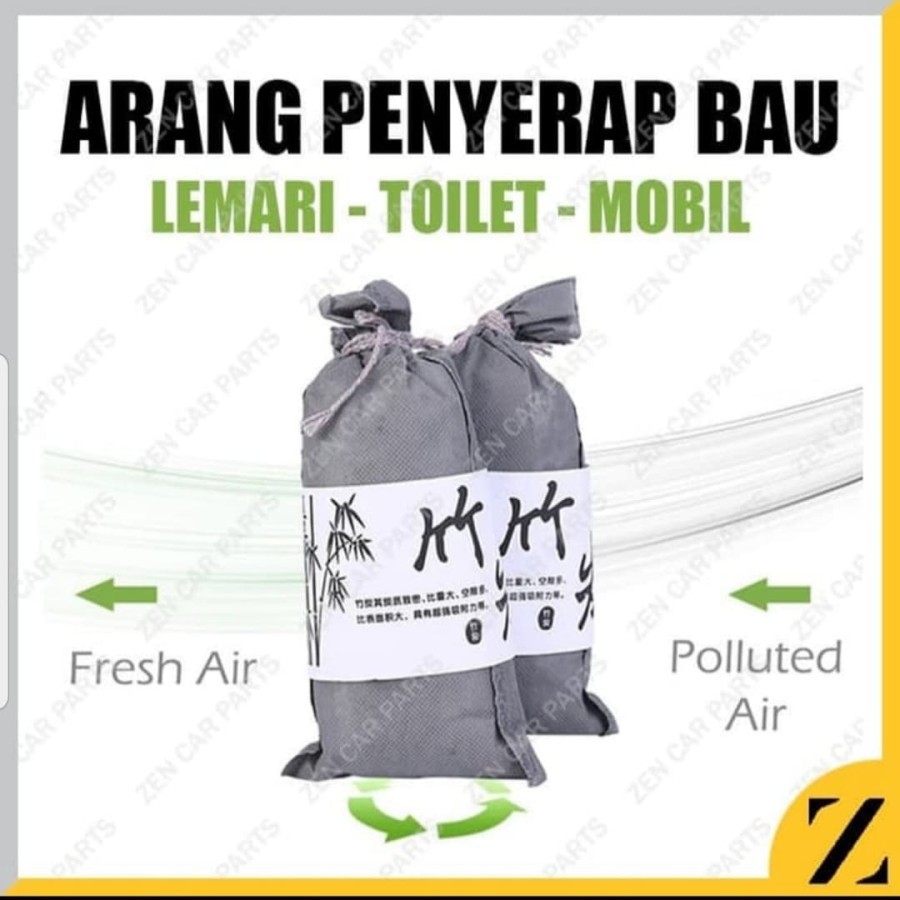 Arang Bambu Karbon Aktif Penghilang Bau Ruangan Mobil Toilet Lemari