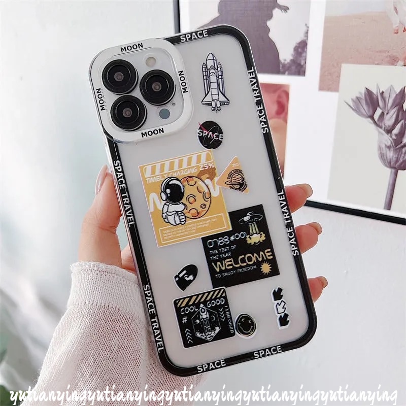 Soft Case TPU Transparan Desain NASA Genius Astronot Roket Untuk Realme 9 Pro C11 2021 C31 C35 9i C21Y C25Y C21 8 C3 C15 C25S 9 5i C20 C20 8i 6i C20