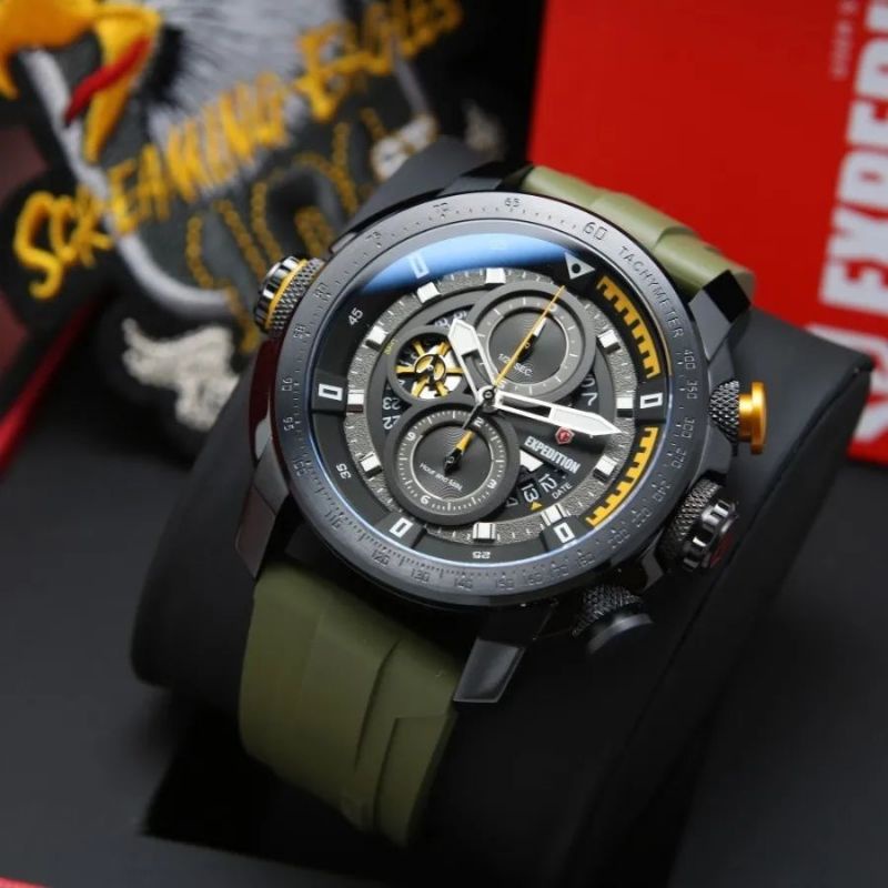 Jam Tangan Expedition E 6771 Pria / E6771MC Airborne Army Black Original