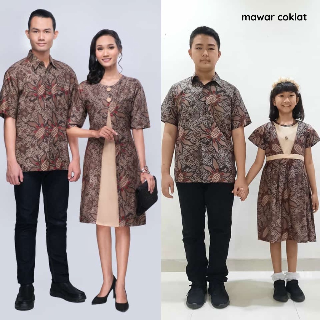 BATIK COUPLE MODERN PASANGAN KELUARGA AYAH ANAK KEBAYA SARIMBIT TUNIK JUMBO IBU DRESS MAWAR COKLAT ANAK LAKI LAKI PEREMPUAN FAMILY KONDANGAN TERBARU NATAL LAMARAN KEKINIAN SET PREMIUM BIG SIZE SARIMBITAN REMAJA WANITA DRES