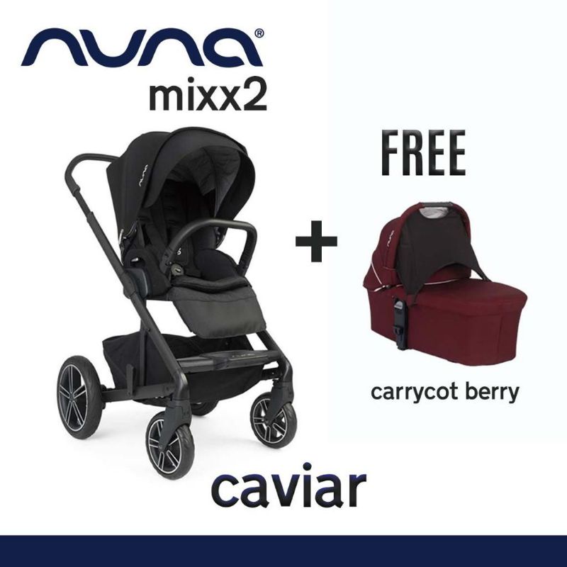 Nuna stroller mixx2 caviar bonus carricot berry