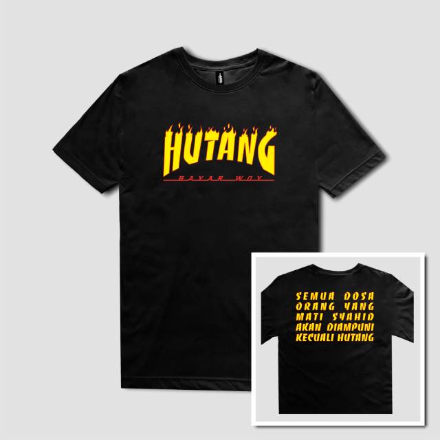 (BISA COD) KAOS HUTANG, KAOS DAKWAH HUTANG. KAOS DAKWAH PREMIUM.