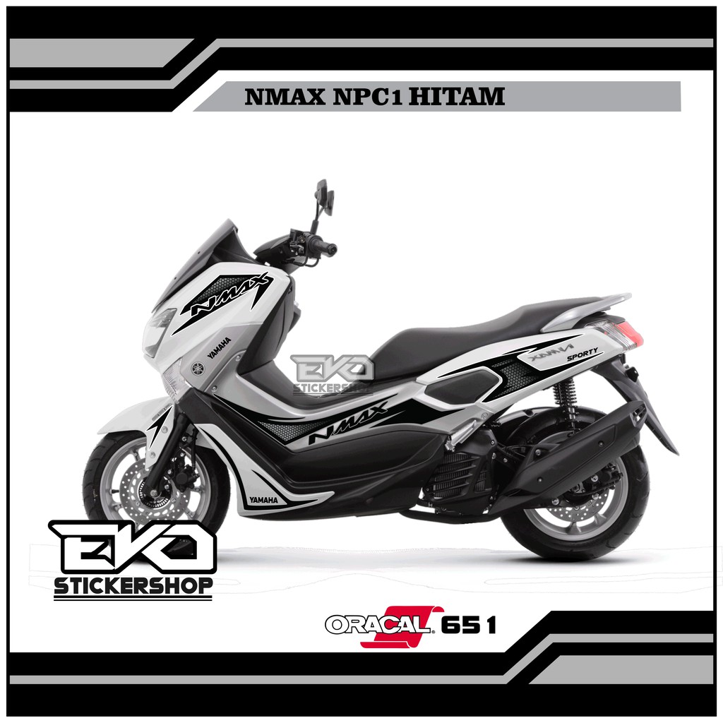 STIKER NMAX PUTIH STRIPING WARNA HITAM