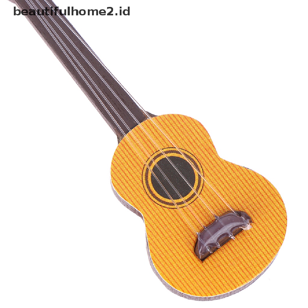 (beautifulhome2.id) Miniatur Gitar Skala 1: 12 Untuk Aksesoris Rumah Boneka