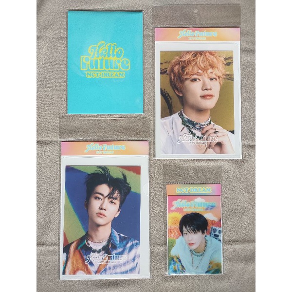 Postcard set hologram hello future jaemin, lenticular hello future jeno