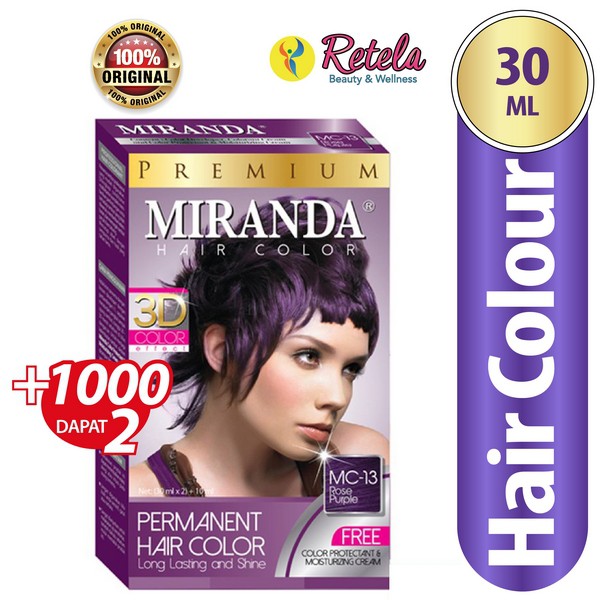 Miranda Hair Color Mc 13 Rose Purple  30 Ml Pewarna  