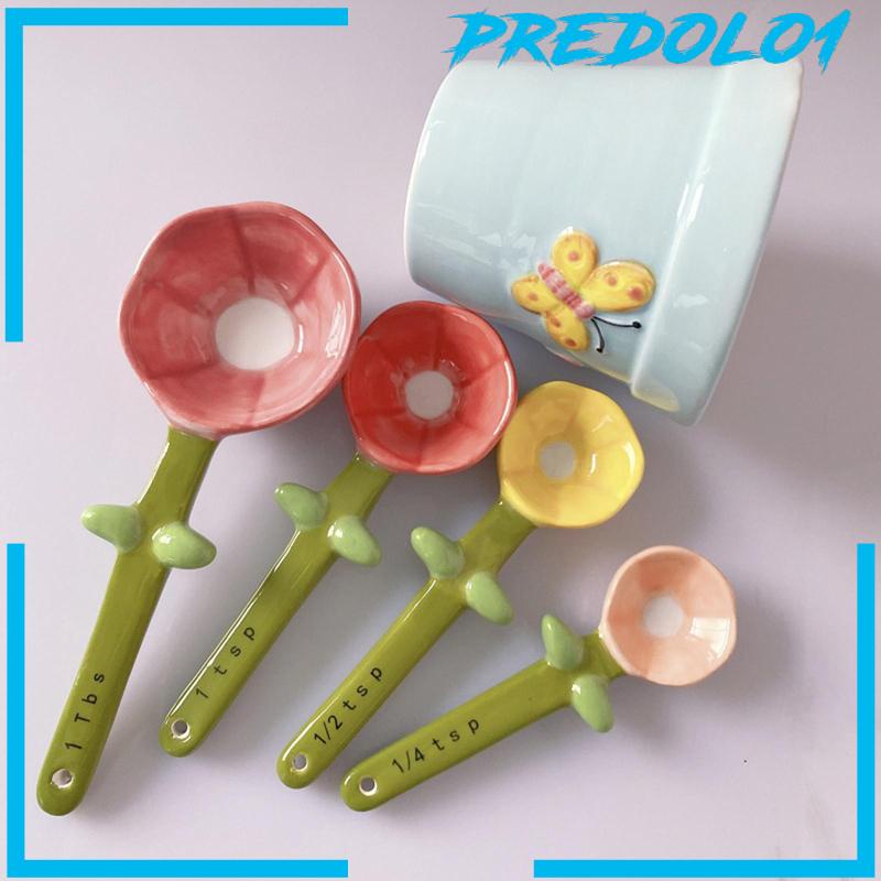 (Predolo1) 4pcs Sendok Takar Bahan Keramik Untuk Dapur