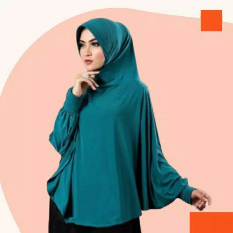 Jilbab Bergo Maryam Instan Jersey Lengan Panjang Jilbab Lengan Jumbo Syari Kudung Bergo Berlengan