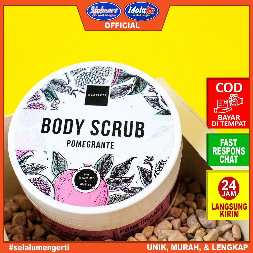 IDOLAKU Scarlett Whitening Body Scrub Pomegranate 250ml / Lulur Pemutih Kulit