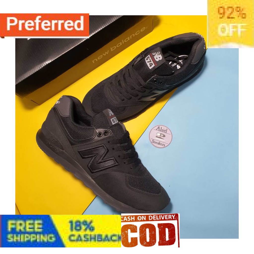SHOES PRIA COWOK LAKI MENS COOL POLOS / NEW BALANCE 574 ENCAP FULL BLACK