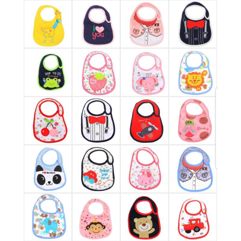 [PILIH MOTIF] Slaber bib celemek alas makan bayi perekat