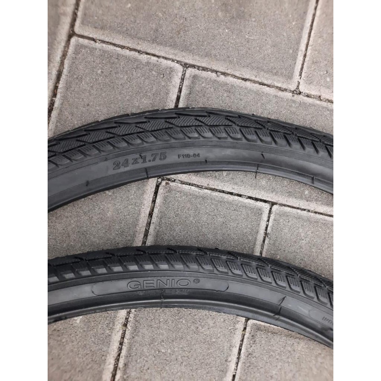TERMURAH!!! Ban Luar Sepeda Ukuran 24 x 1.75 / GENIO Hitam / Satuan / Realpict
