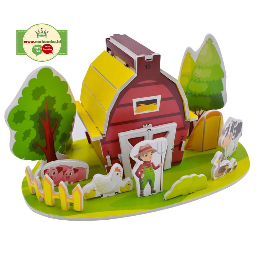 Mini Puzzle 3 Dimensi MINI FARM | Mainan Anak Perempuan - 1688G