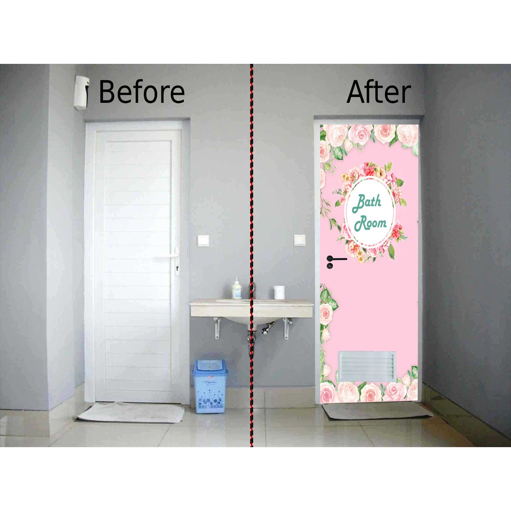 Baru Stiker Wallpaper Pintu Kamar Mandi Bergambar Shopee Indonesia