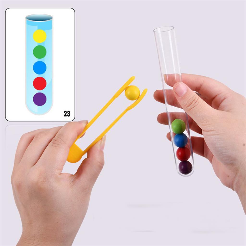 Tube Clamping Ball Mainan Edukasi Sorting Colourful Beads
