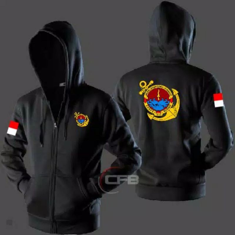 Hoodie Zipper TNI AU logo